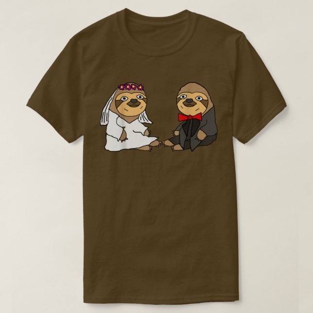 Camiseta Smiletodaytees Engraçado Sloth Bride e Casamento d (Frente do Design)