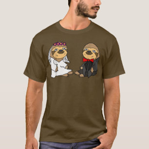 Camiseta Smiletodaytees Engraçado Sloth Bride e Casamento d