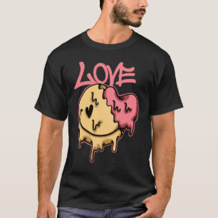 Camiseta Smiley Derretendo com streetwear de amor