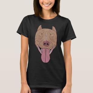 Camiseta Smiley Red Nose Pitbull Com Sua Língua Fora