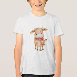 Camiseta Smiling Baby Cow Watercolor Nursery Illustration