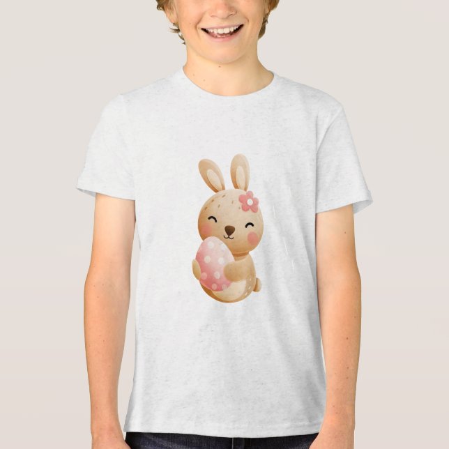 Camiseta Smiling Bunny with Easter Egg (Frente)