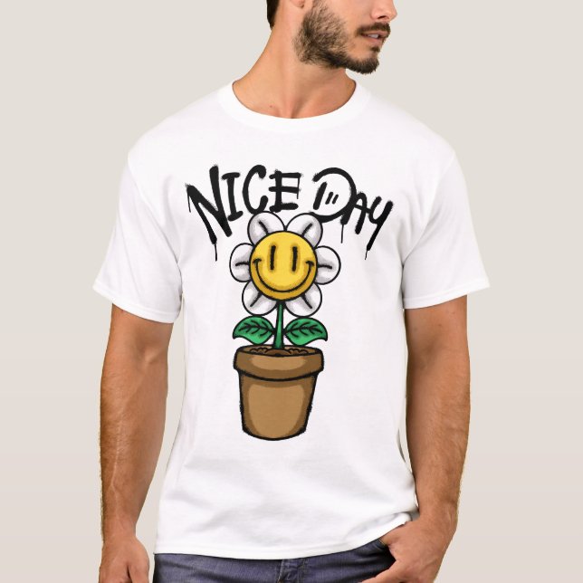 Camiseta Smiling Flower in a Pot streetwear (Frente)