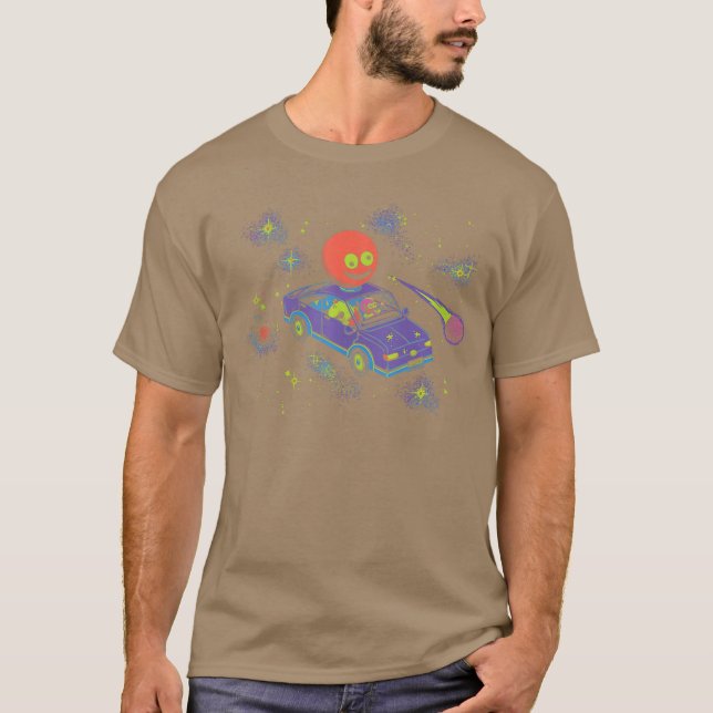 Camiseta Smiling Friends Space Car Charlie and PIM Funny Ca (Frente)