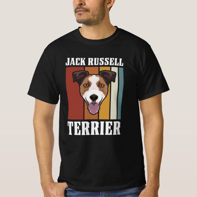 Camiseta Smiling Jack Russell Terrier Retro (Frente)