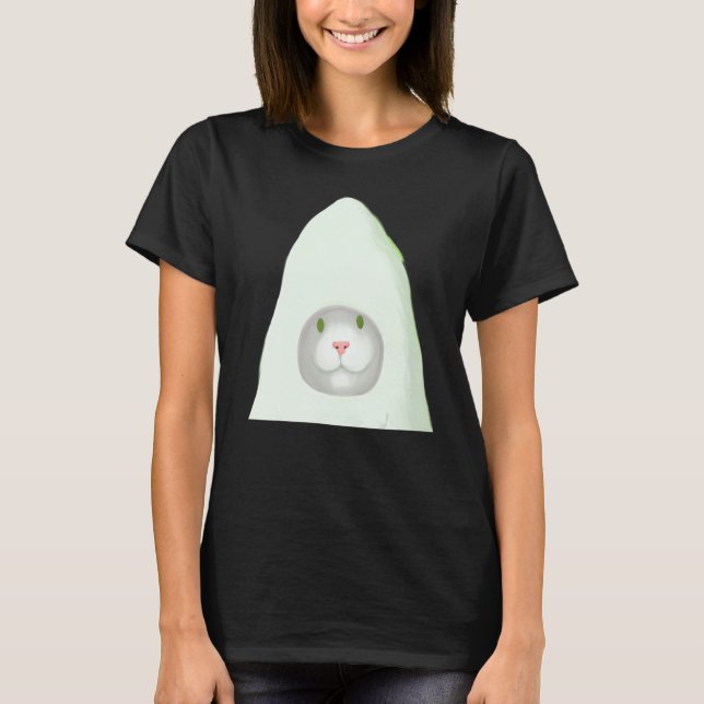 Camiseta Smiling kitten artwork white cat meme (Frente)