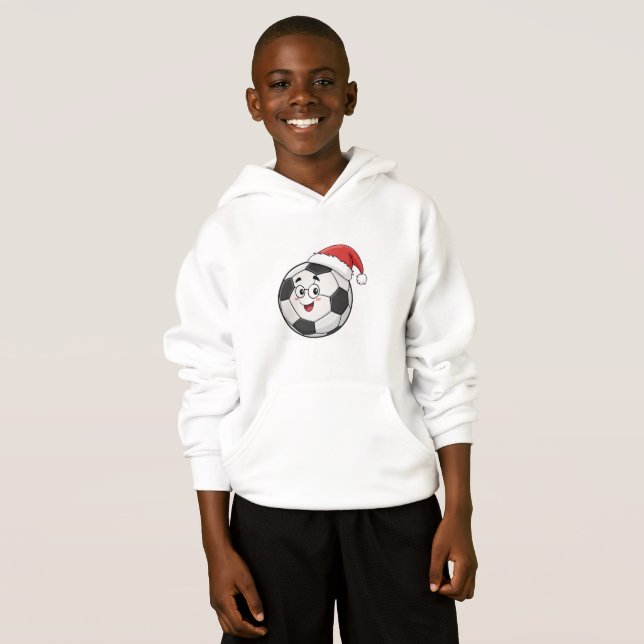 Camiseta Smiling Soccer Ball with Santa Hat (Frente Completa)