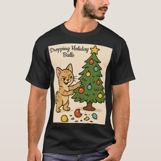 Camiseta Smirking Kitten Christmas Chaos2 (Frente)