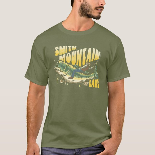 Camiseta Smith Mountain Lake Virginia pesca com sopro (Frente)