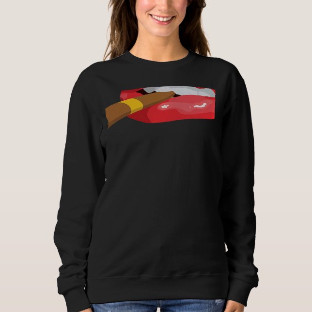 Camiseta Smoke Cuban Cigar Lit Lips Smoking Graphic (Frente)