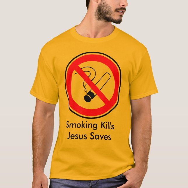 Camiseta Smoking Kills and jesus Saves (Frente)