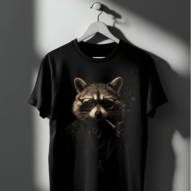 Camiseta Smoking Trash Panda Raccoon with Pipe & Glasses (Criador carregado)