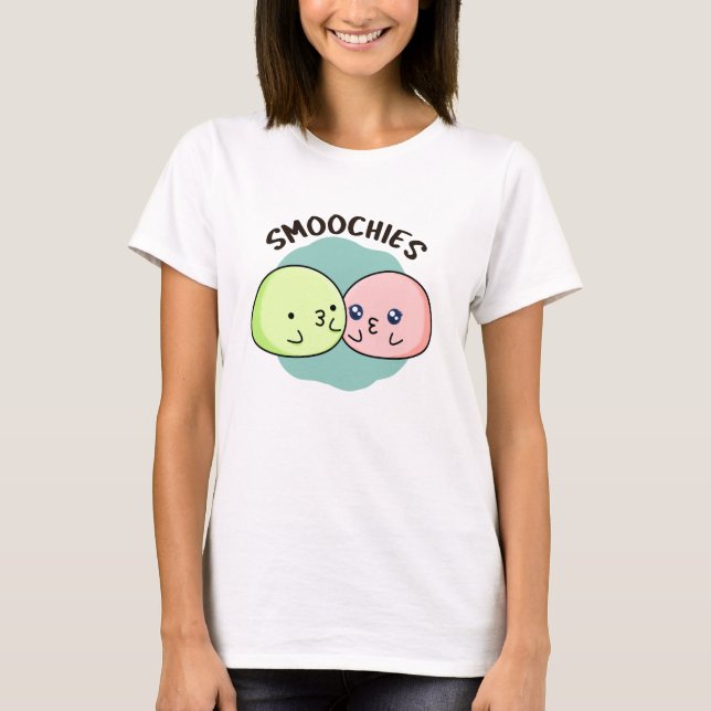 Camiseta Smoochies Funny Beijando Mochi Pun (Frente)