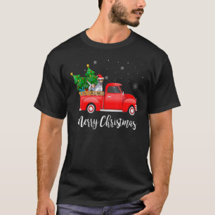 Camiseta Smooth Fox Terrier Caminhão Vermelho Árvore de Nat