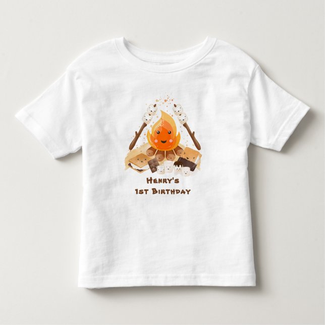 Camiseta S'more Campfire Cute Birthday (Frente)