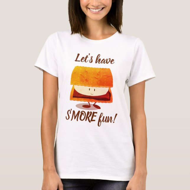 Camiseta S'more Camping Comida Fun Cartoon (Frente)