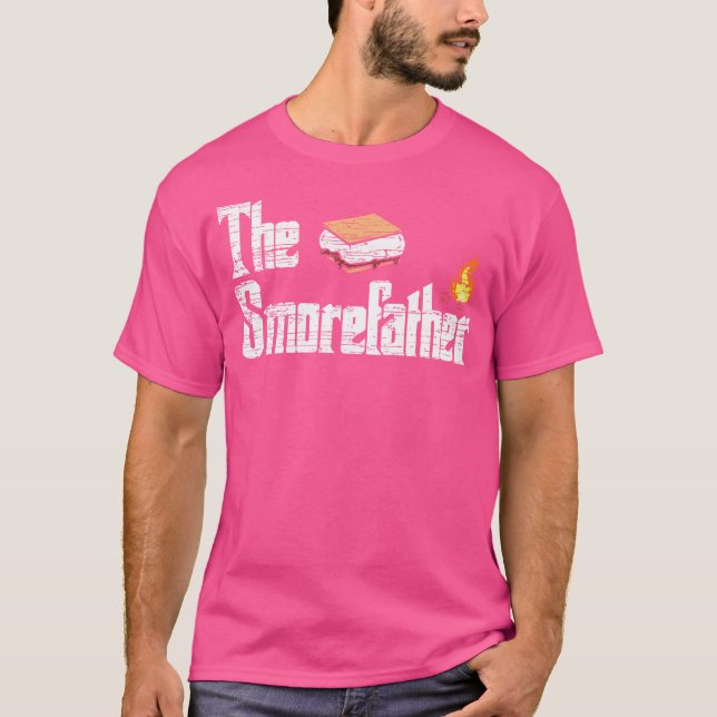 Camiseta Smorefather - Engraçado Smore Campfire (Frente)