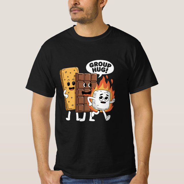Camiseta Smores acampando ao ar livre (Frente)