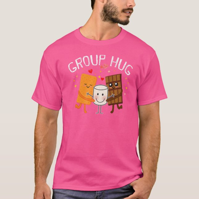 Camiseta Smores Group Hug Camping S'mores Chocolate Marshma (Frente)