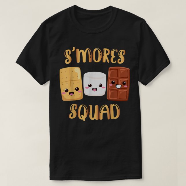 Camiseta S'mores Marshmallow Funny Smores Squad Camping Ca (Frente do Design)