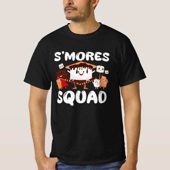 Camiseta S'mores Marshmallow Funny Smores Squad Camping Ca (Frente)