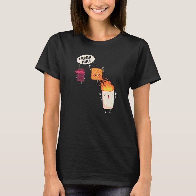 Camiseta Smores S'mores Marshmallow Acampamento Torrefação  (Frente)
