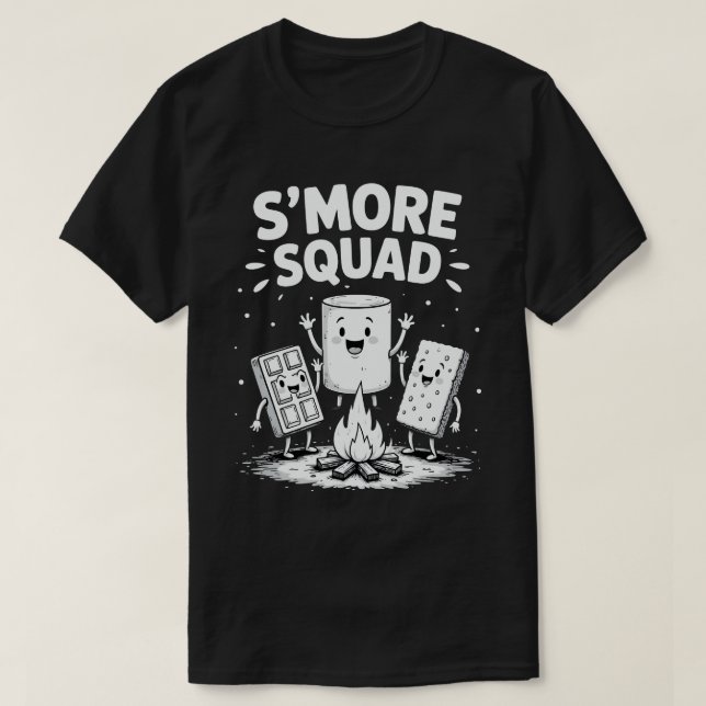 Camiseta S'mores Squad Camping Campfire Cute Marshmallow (Frente do Design)