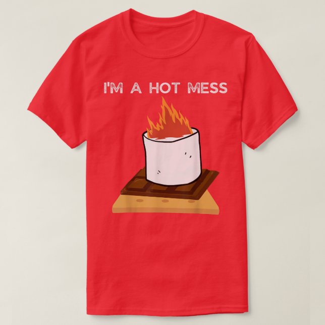 Camiseta Smores Summer Engraçado Campfire Sou Uma Ca Mess C (Frente do Design)