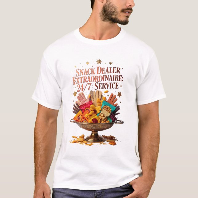 Camiseta Snack Dealer Extraordinaire Tee | 24/7 Service Fun (Frente)