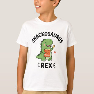 Camiseta Snackosaurus Rex Design de Lanche de Dinossauro Fo