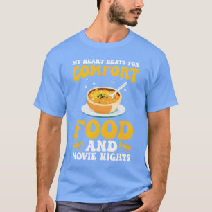 Camiseta Snacks de Comida de conforto para Noites de Filme