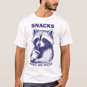 Camiseta Snacks Me Faz Um Sarcástico Mais Bem Racoon Animal
