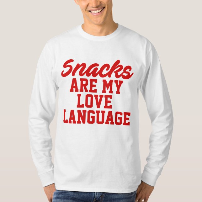 Camiseta Snacks São Minha Língua De Amor (Frente)