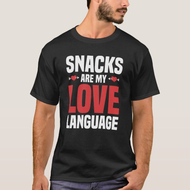 Camiseta Snacks São Minha Língua De Amor (Frente)