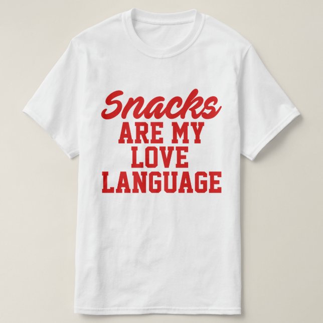 Camiseta Snacks São Minha Língua De Amor (Frente do Design)