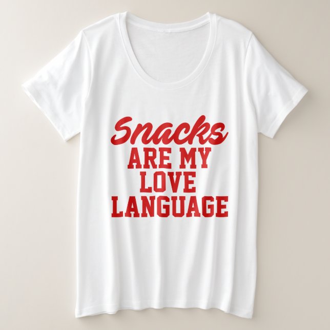 Camiseta Snacks São Minha Língua De Amor (Frente do Design)
