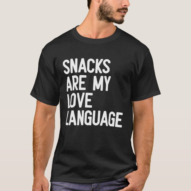Camiseta Snacks são minha língua de amor Retro Groovy dizen (Frente)