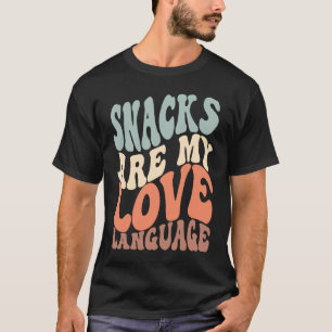 Camiseta Snacks são minha língua de amor Retro Groovy dizen