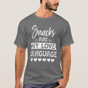Camiseta Snacks são Minha Linguagem do Amor Presente retro