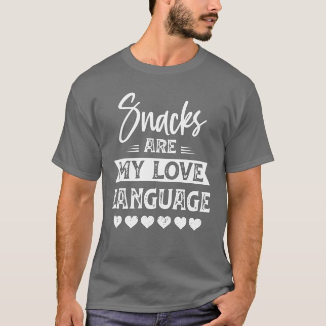 Camiseta Snacks são Minha Linguagem do Amor Presente retro (Frente)