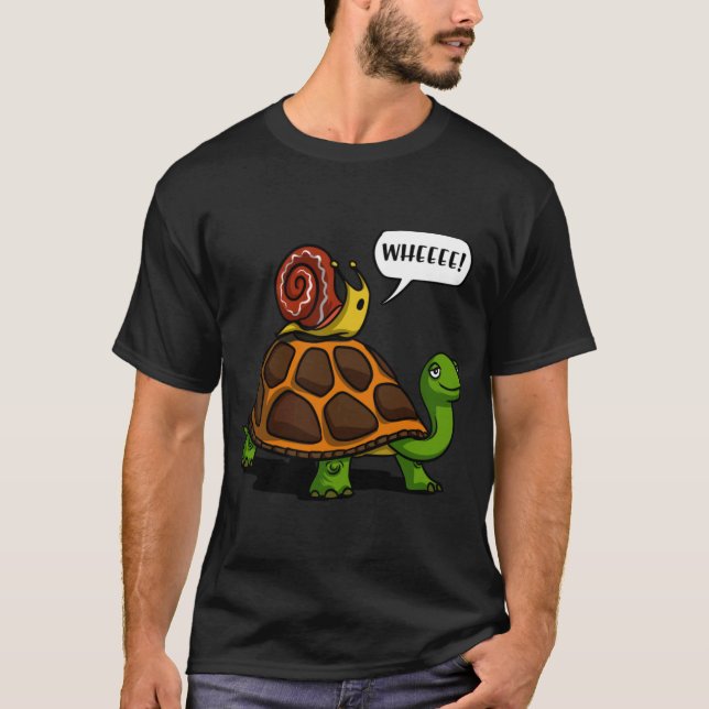 Camiseta Snail Ridingurtle retro (Frente)
