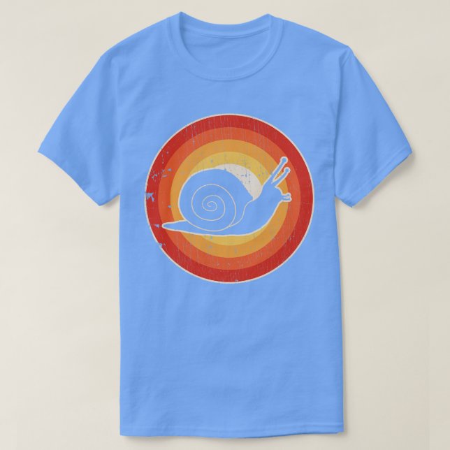 Camiseta Snail Sunset Retro para Homens Mulheres Meninas Cr (Frente do Design)