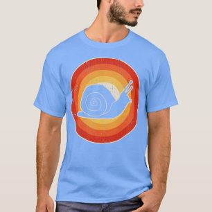 Camiseta Snail Sunset Retro para Homens Mulheres Meninas Cr