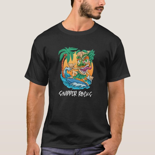 Camiseta Snapper Rocks Austrália Palm Tree Surfing Beach Va (Frente)