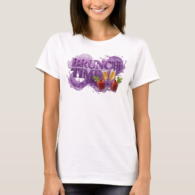 Camiseta Snappy Purple BRUNCH TIME Statement (Frente)