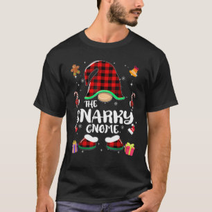 Camiseta Snarky Gnomo Buffalo Xadrez Red Matching Family Ch