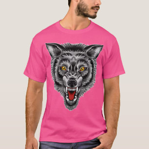 Camiseta Snarling Wolf Tattoo American Traditional Tattoo A