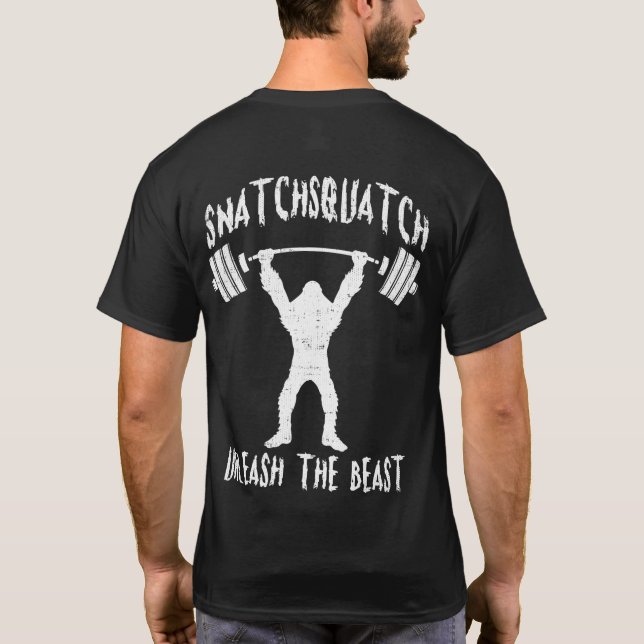 Camiseta Snatchsquatch, Cartoon Pé Grande, Besta, Giro Engr (Verso)