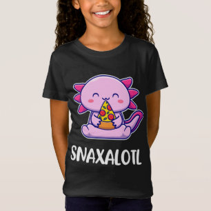 Camiseta Snaxalotl Axolotl Cute Eating Pizza Snacks