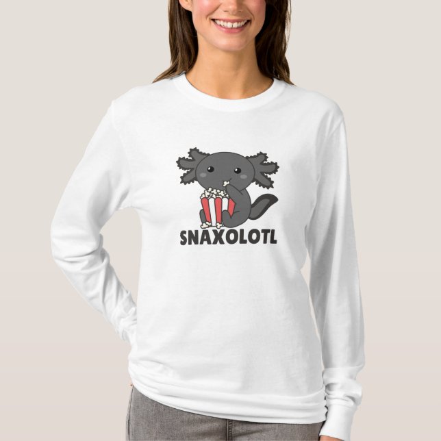 Camiseta Snaxolotl Axolotl Amante Animais Doce Pipoca (Frente)